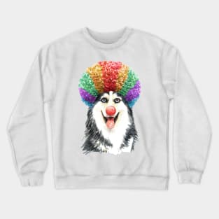 Siberian Husky Dog - Watercolor painting Crewneck Sweatshirt